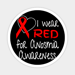 I Wear Red For Anosmia Awareness Ribbon Magnet